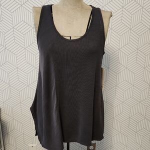 NEW Athleta Relaxed Ribbed Tank Top Charcoal Gray Women's Size Small
